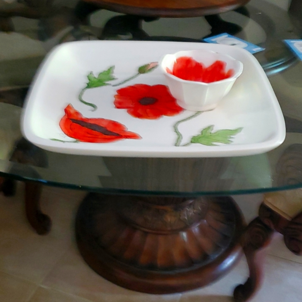Beautiful platter with dip bowl